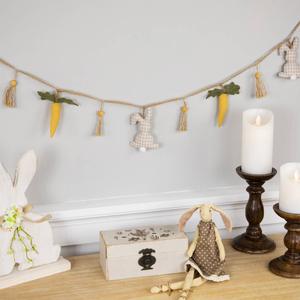 Northlight Plush Rabbit & Carrot Twine Easter Garland alternate view