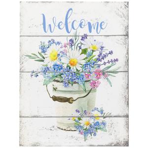 Northlight Spring Floral Welcome Wall Sign