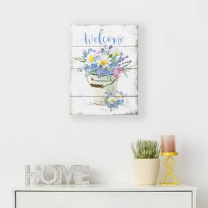 Northlight Spring Floral Welcome Wall Sign alternate view
