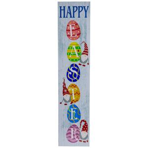 Northlight Happy Easter Gnomes & Eggs Porch Board Sign