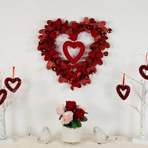 Northlight Red Heart Glittered Valentine's Day Wreath alternate view