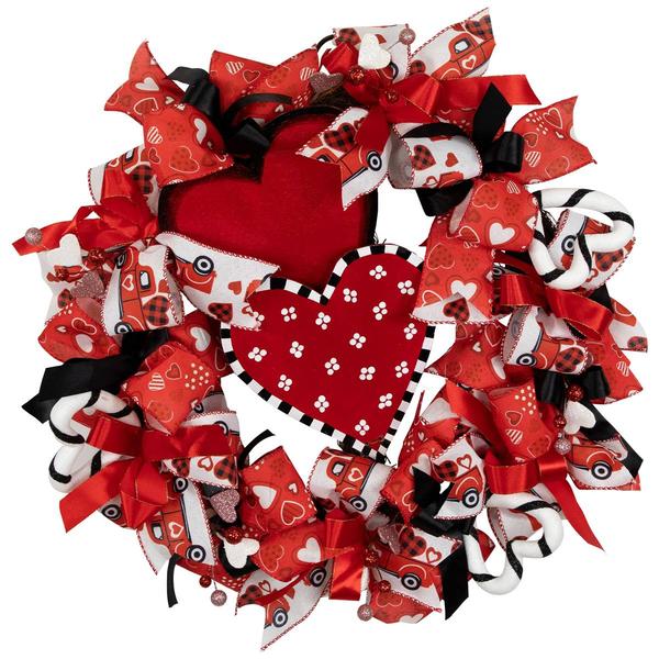 Northlight Ribbon and Twig Valentine's Day Wreath