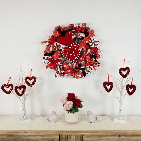 Northlight Ribbon and Twig Valentine's Day Wreath alternate view