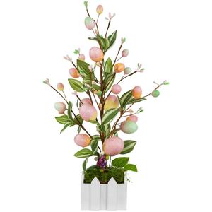 Northlight Artificial Potted Twig Tree with Easter Eggs