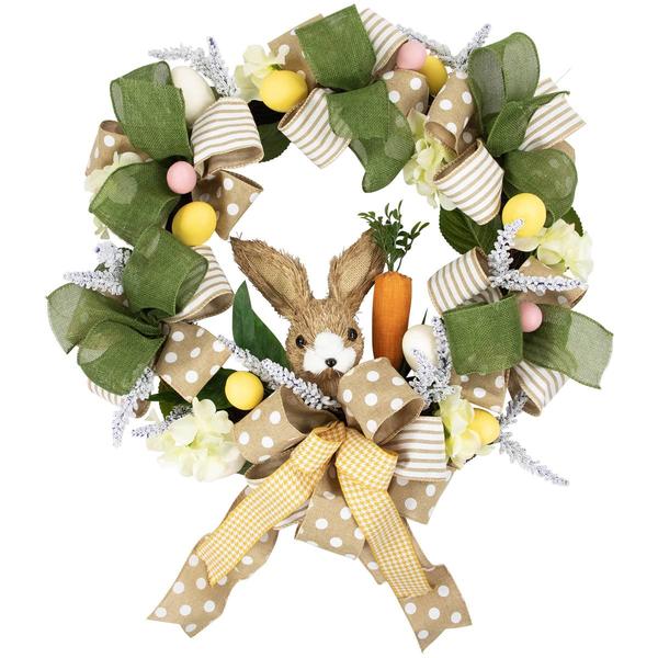 Northlight Bunny & Bows Floral Easter Wreath