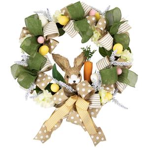 Northlight Bunny & Bows Floral Easter Wreath