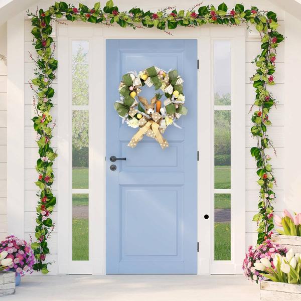 Northlight Bunny & Bows Floral Easter Wreath alternate view