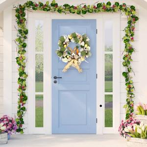 Northlight Bunny & Bows Floral Easter Wreath alternate view