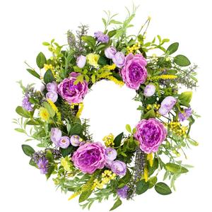 Northlight Artificial Peony Mixed Floral Spring Wreath