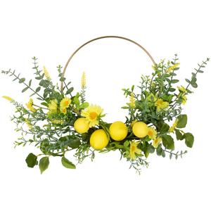Northlight Lemon & Daisy Springtime Half Wreath