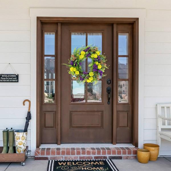 Northlight Artificial Mixed Foliage & Thistle Wreath alternate view