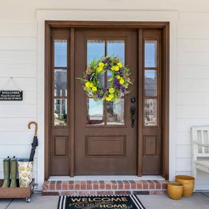 Northlight Artificial Mixed Foliage & Thistle Wreath alternate view
