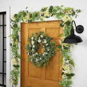 Northlight Artificial Hydrangea & Eucalyptus Garland alternate view