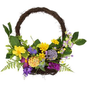 Northlight Mixed Wildflowers Spring Basket Wall Decor