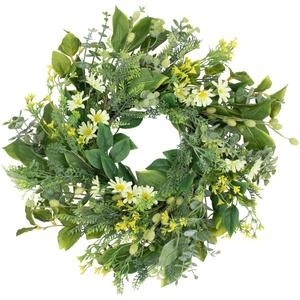 Northlight Artificial Mixed Foliage & Daisy Wreath
