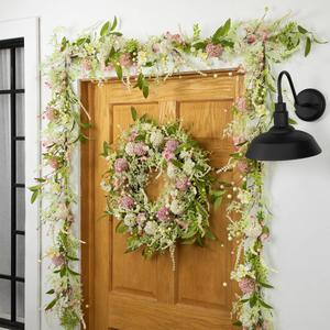 Northlight Hydrangea & Berry Floral Spring Garland alternate view