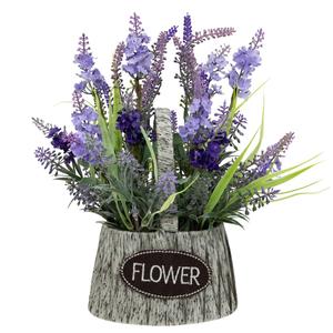 Northlight Artificial Lavender Bouquet in Spring Basket