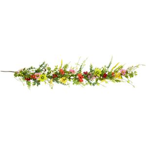 Northlight Artificial Poppy & Eucalyptus Spring Garland