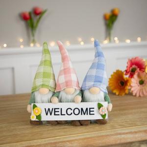 Northlight Gnome Trio with Welcome Banner Spring Decor alternate view