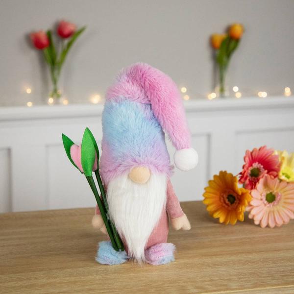 Northlight Gnome Boy with Tulips Spring Figurine alternate view