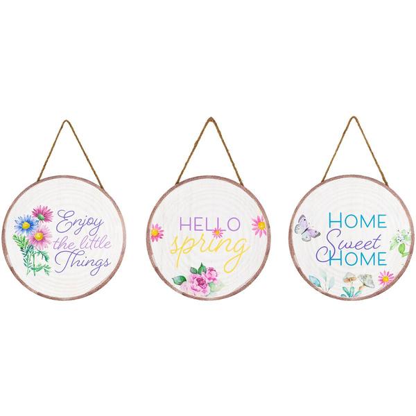 Northlight Spring Floral Hanging Wall Signs - Set of 3