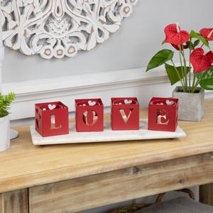 Northlight Valentine's Day Red Candle Holders - Set of 4 alternate view