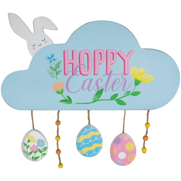 Northlight Hoppy Easter Bunny and Eggs Wall Sign