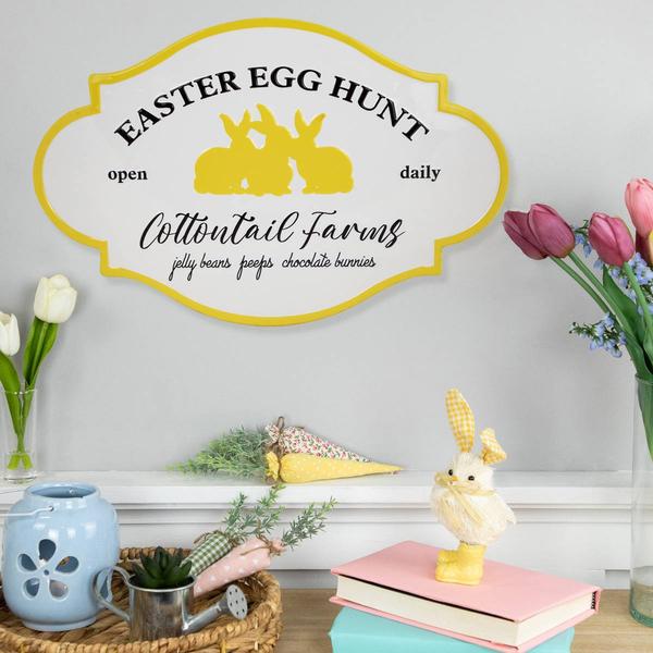 Northlight Easter Egg Hunt Vintage-Style Metal Wall Sign alternate view