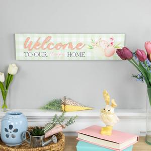 Northlight Welcome to Our Hoppy Home Easter Wall Sign alternate view
