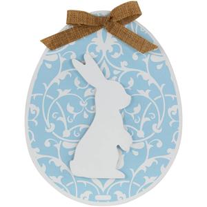 Northlight Easter Egg with Bunny & Burlap Bow Wall Decor