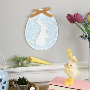 Northlight Easter Egg with Bunny & Burlap Bow Wall Decor alternate view