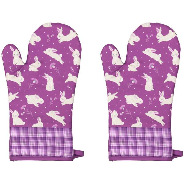 Northlight Hopping Bunnies Plaid Easter Oven Mitts