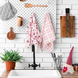 Northlight Valentine's Day Plaid & Hearts Kitchen Towels alternate view