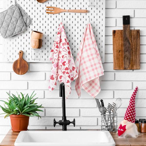 Northlight Valentine's Day Plaid & Hearts Kitchen Towels alternate view