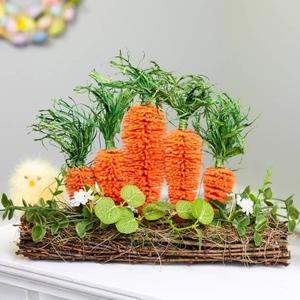Northlight Standing Carrots on Log Easter Decor alternate view