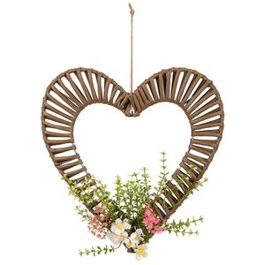 Northlight Wrapped Floral Heart Hanging Wreath