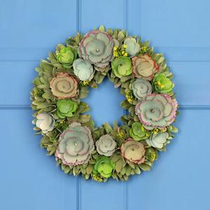 Northlight Wooden Mini Flowers Artificial Spring Wreath alternate view