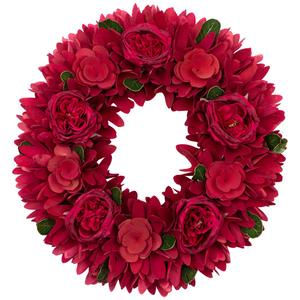 Northlight Wood Roses Valentine's Day Wreath