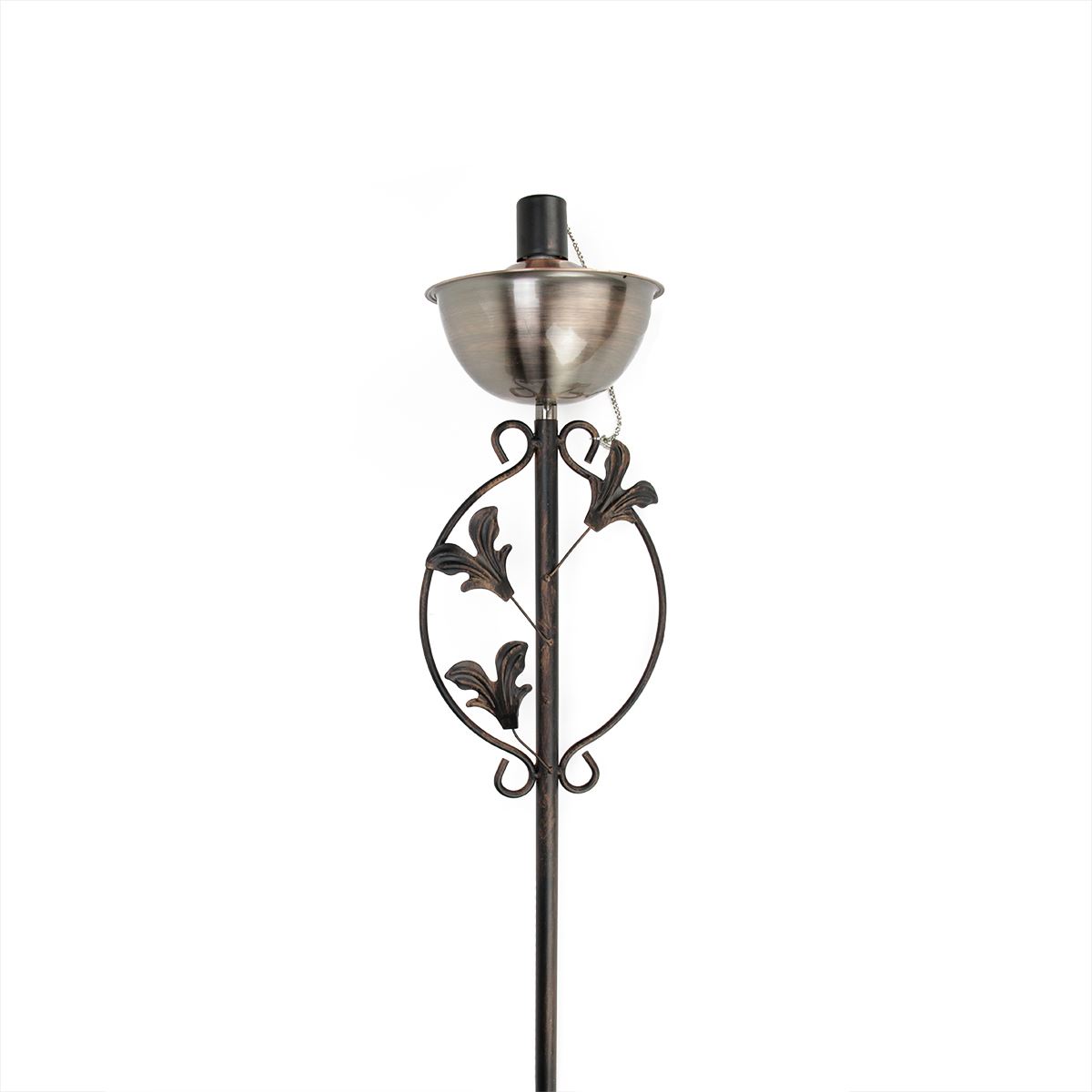 DAK 64.5in. Floral Motif Oil Lamp Outdoor Patio Torch