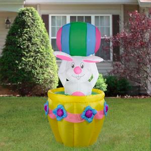 Northlight 5.5ft Inflatable Easter Bunny Basket Decor alternate view