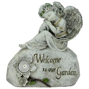 Northlight Welcome to Our Garden Angel Garden Statue