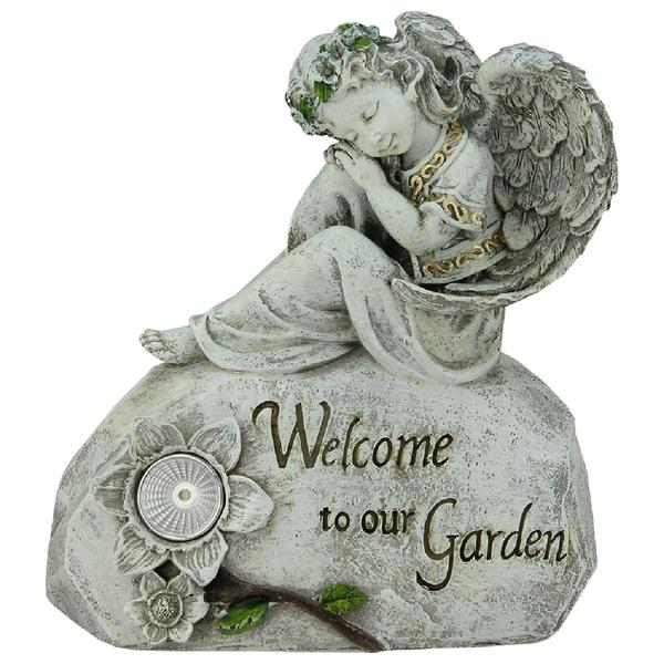 Northlight Welcome to Our Garden Angel Garden Statue