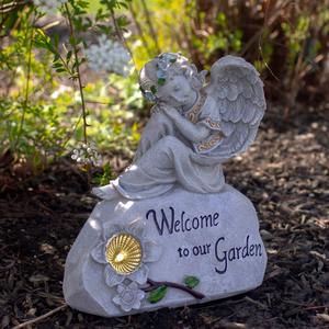 Northlight Welcome to Our Garden Angel Garden Statue alternate view