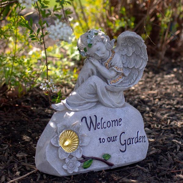 Northlight Welcome to Our Garden Angel Garden Statue alternate view
