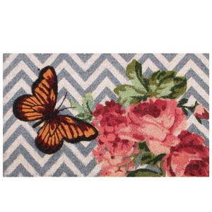 Northlight Rose with a Butterfly Chevron Spring Doormat