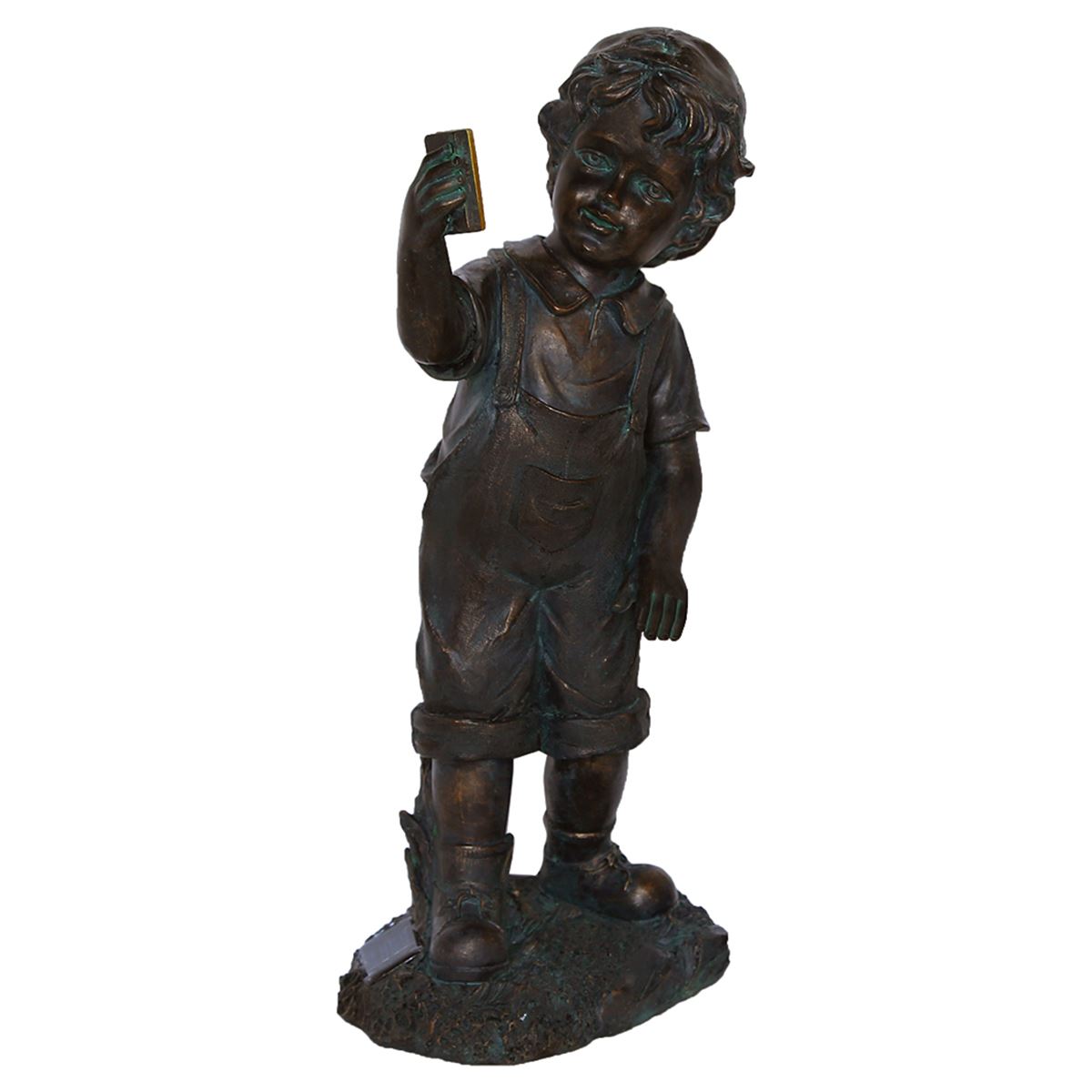 Northlight Seasonal Solar Powered Boy & Cell Phone Patio Statue