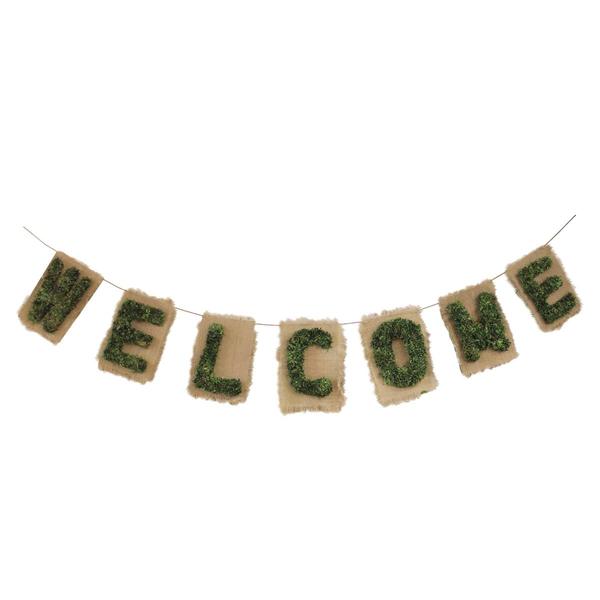 Northlight 6ft. Brown & Green Welcome Hanging Wall Decor