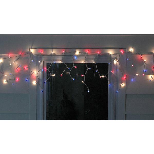 Northlight 105ct. Multi July 4th Mini Icicle Lights alternate view