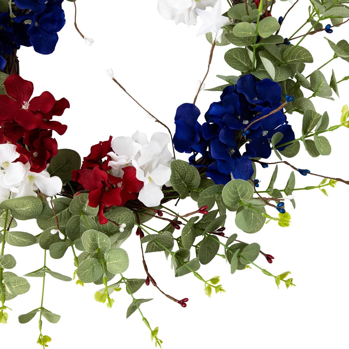 Northlight Seasonal Patriotic Hydrangea 20in. Wreath