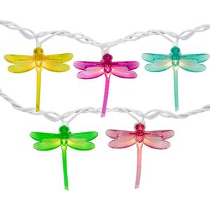 Northlight Multicolor Dragonfly Patio Lights - Set of 10